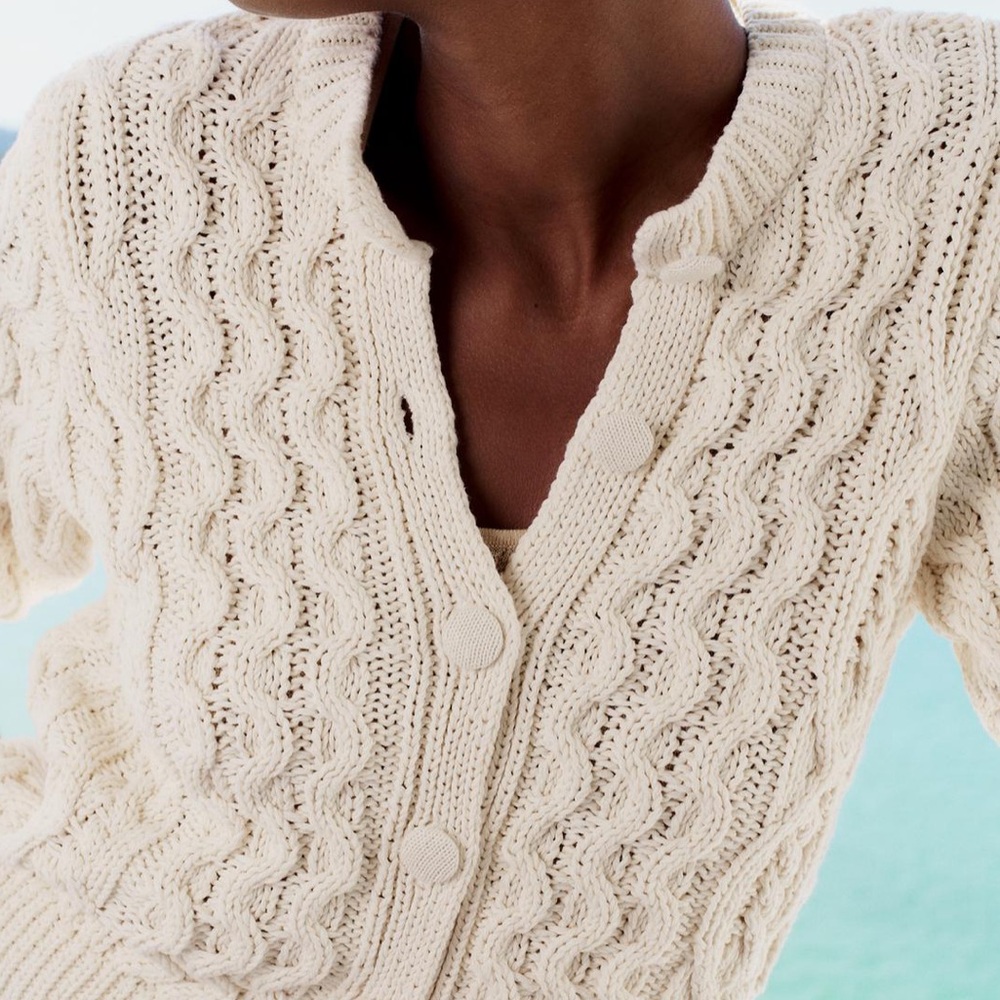 🆕 2024 ZARA BRAIDED KNIT CARDIGAN - Picture 2 of 3